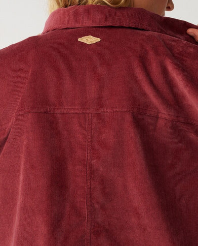 Keepsakes Washed Cord Shirt - Dark Plum  Shirt van Rip Curl | SHAKA