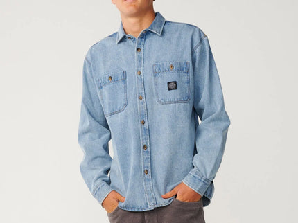 Premium Surf Denim L/s Shirt - Washed Blue