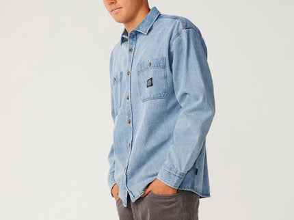 Premium Surf Denim L/s Shirt - Washed Blue