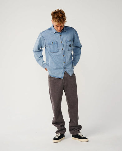 Premium Surf Denim L/s Shirt - Washed Blue