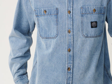 Premium Surf Denim L/s Shirt - Washed Blue