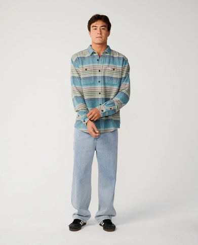 Classic Surf Baja Flannel - Dusty Jade