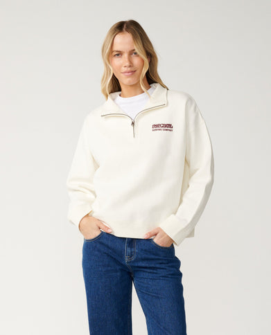 Surf Puff 1/4 Zip - Bone  Sweat van Rip Curl | SHAKA