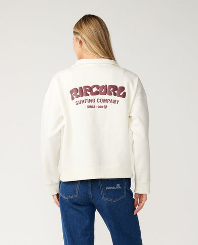 Surf Puff 1/4 Zip - Bone  Sweat van Rip Curl | SHAKA