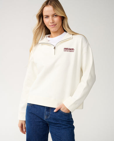 Surf Puff 1/4 Zip - Bone  Sweat van Rip Curl | SHAKA