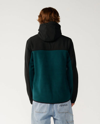 S-Series Panelled Zip Thru Ho - Blue Green