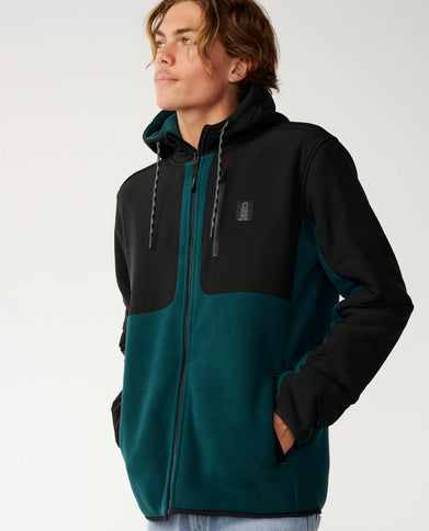 S-Series Panelled Zip Thru Ho - Blue Green