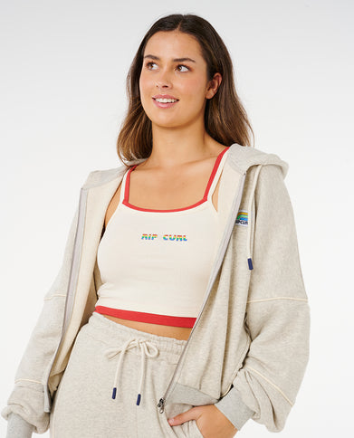 Surf Side Spliced ​​ZIP Through - Gray Marle