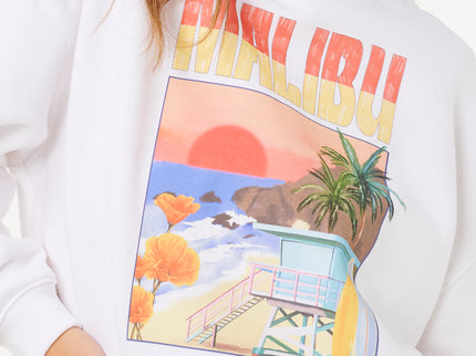 Hayley O O/S Drop Shldr Crew - Optical White