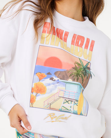 Hayley O O/S Drop Shldr Crew - Optical White