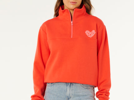 RC Heart Half ZIP Fleece - RED