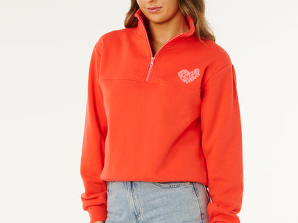 RC Heart Half ZIP Fleece - RED