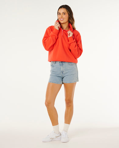 RC Heart Half ZIP Fleece - RED