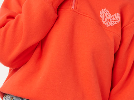 RC Heart Half ZIP Fleece - RED