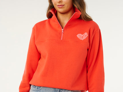 RC Heart Half ZIP Fleece - RED