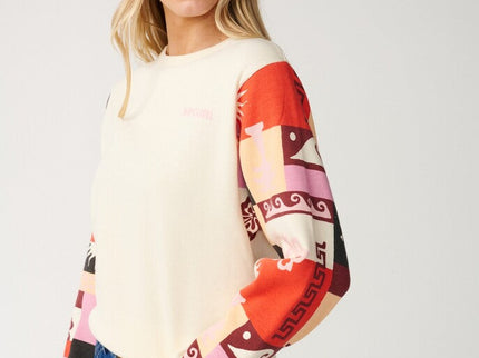 Party Wave Crew Slv Printed - Off White  Sweat van Rip Curl | SHAKA