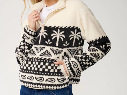 Bossa Nova 1/4 Zip Polarfleece - Black/white