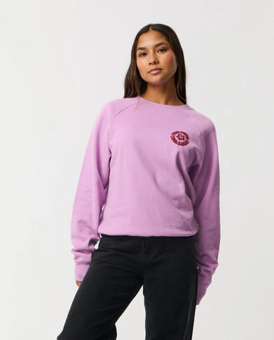 Surf Puff Raglan Relaxed Crew - Bright Lilac