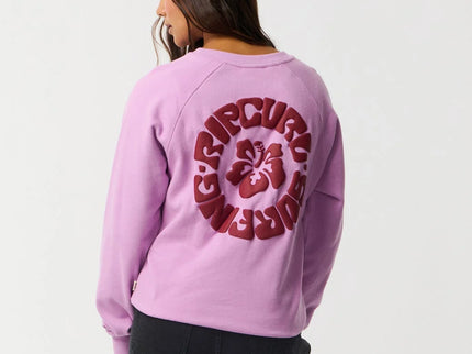 Surf Puff Raglan Relaxed Crew - Bright Lilac