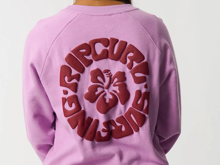Surf Puff Raglan Relaxed Crew - Bright Lilac