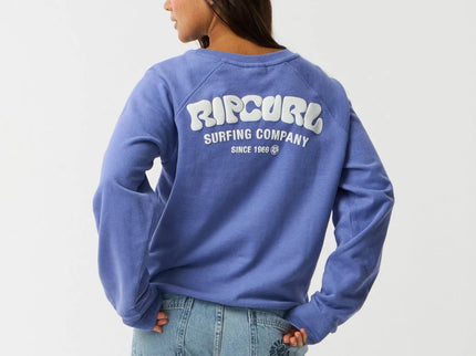 Surf Puff Raglan Relaxed Crew - Mid Blue