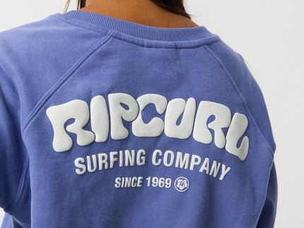 Surf Puff Raglan Relaxed Crew - Mid Blue