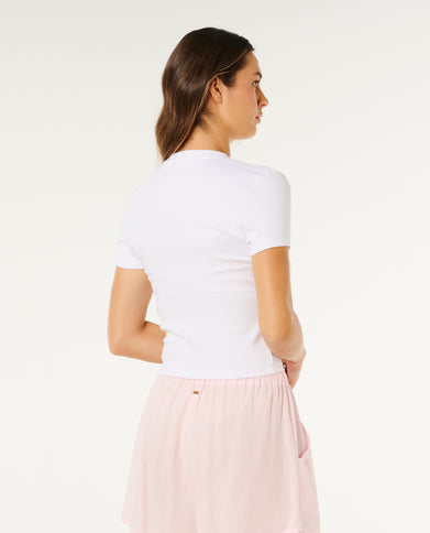 Surf Side Fitted TEE - Optical White