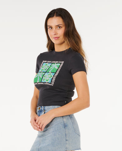 Surf Side Fitted TEE - Washed Black