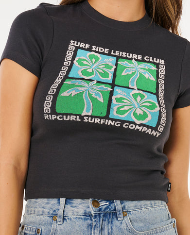 Surf Side Fitted TEE - Washed Black