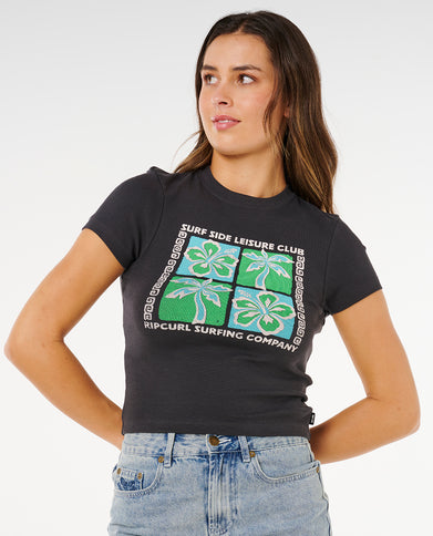 Surf Side Fitted TEE - Washed Black