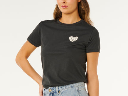 RC Heart Logos TEE - Washed Black