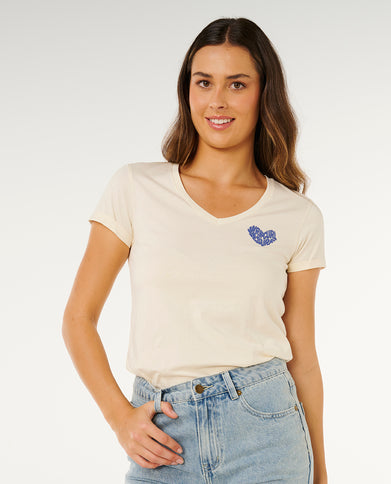 RC Heart V Neck TEE - Lily