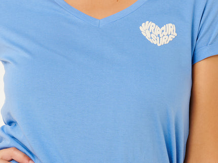 RC Heart V Neck TEE - Cornflower Blue