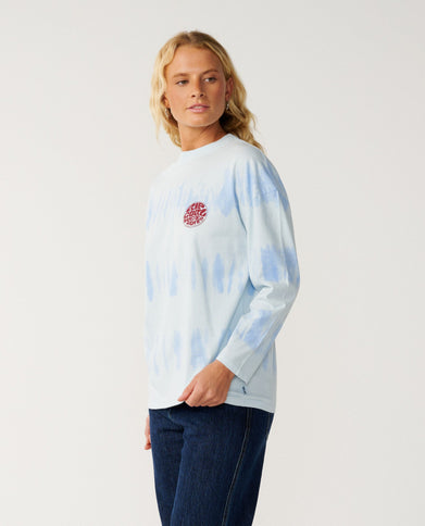 Sg Tie Dye Ls Tee - Sky Blue  T-Shirt van Rip Curl | SHAKA