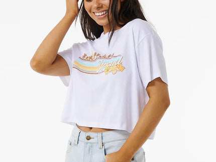 Sunset Crop Tee - White