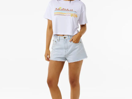 Sunset Crop Tee - White