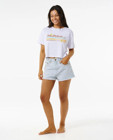 Sunset Crop Tee - White