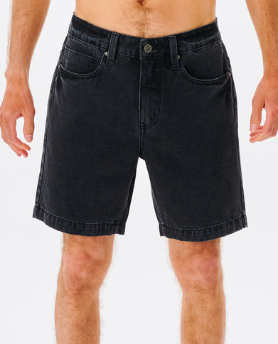 Washed Black Denim Walkshort  - Washed Black