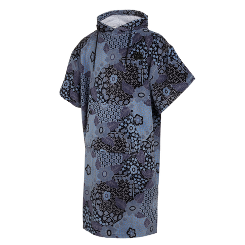 Poncho Velours AOP - Blue