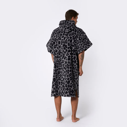 Poncho Velours AOP - Black