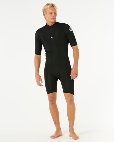 Dawn Patrol Springsuit mit Rückenreißverschluss, 2/2 mm – Schwarz