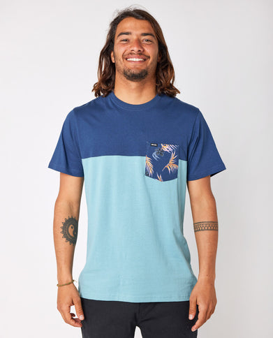 Inda Pocket Tee - Dusty Blue