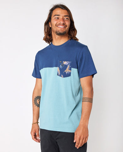 Inda Pocket Tee - Dusty Blue