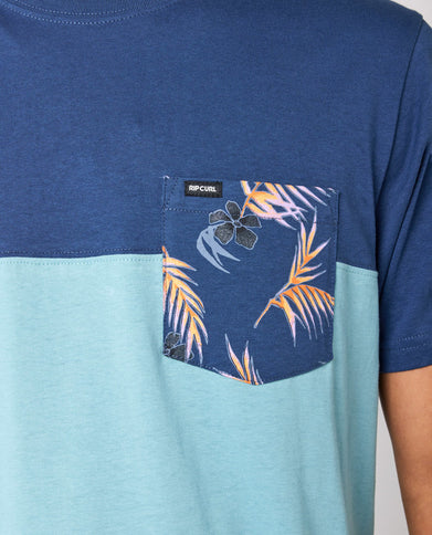 Inda Pocket Tee - Dusty Blue