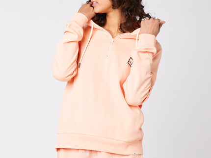 Holiday Fleece Hoodie - Bright Peach