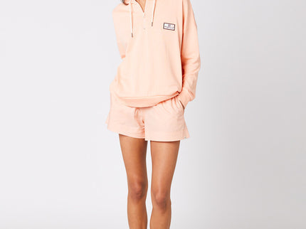 Holiday Fleece Hoodie - Bright Peach