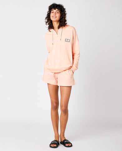 Holiday Fleece Hoodie - Bright Peach