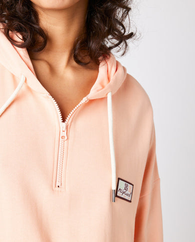 Holiday Fleece Hoodie - Bright Peach