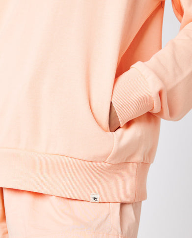 Holiday Fleece Hoodie - Bright Peach