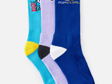 Retro Crew Sock 3-Pk - Multico